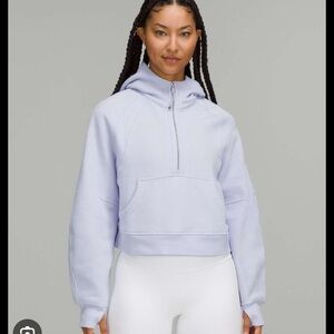 Pastel blue oversized scuba half zip in M/L